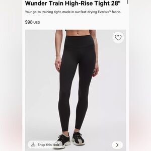 Lululemon Wunder Train Black Leggings